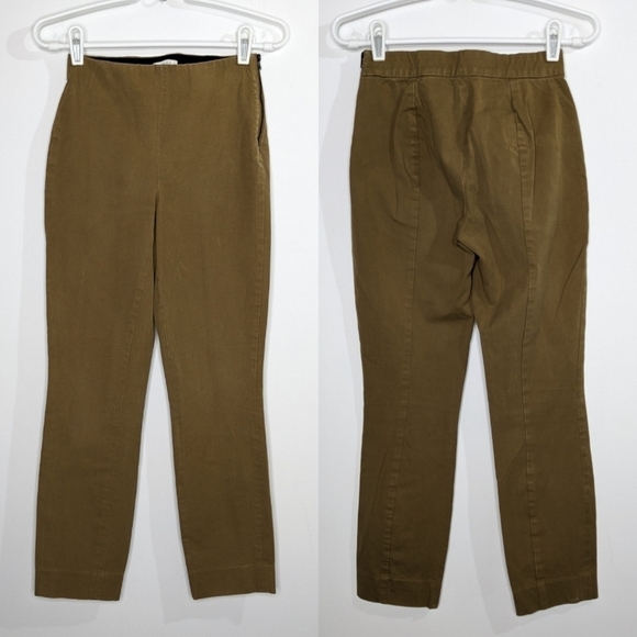 ✨3/$15 Everlane golden yellow / brown zip side pants 00 - Picture 1 of 14